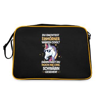 Schwaben Schwabe Schwaben Oberschwaben - Retro Tasche - Schwarz/Gold - Hinten