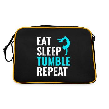 Power Tumbling Gymnastics Gymnast Acrobatics Funny - Retro Bag - black/gold - Back