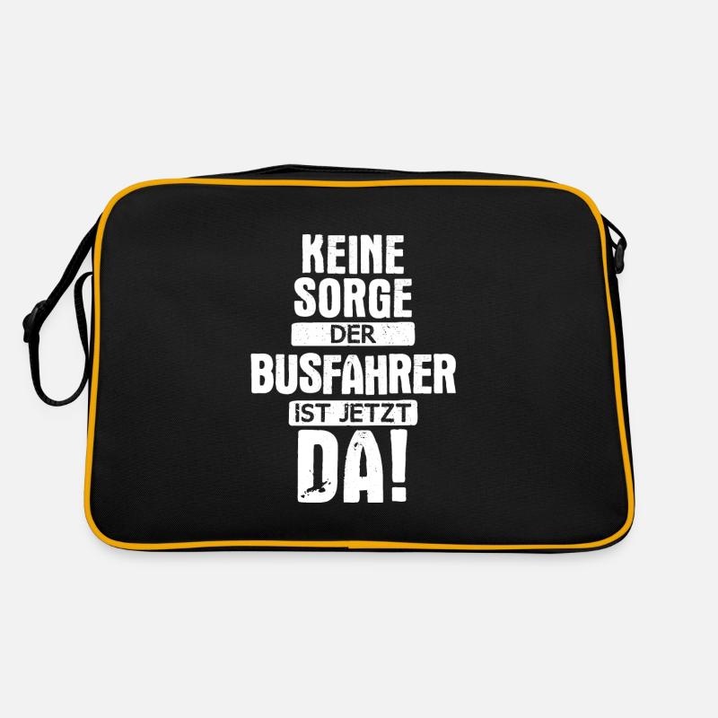 Busfahrer Busfahrerin Bus Reisebus Beruf Spruch - Retro Tasche - Schwarz/Gold