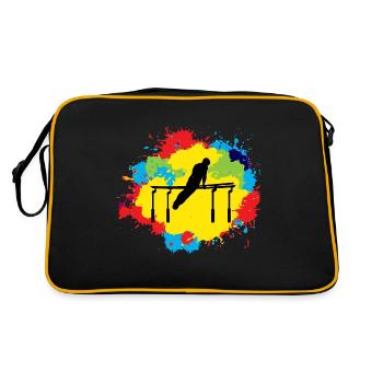 Artistic Gymnastics Parallel Bars Watercolor - Retro Bag - black/gold - Back
