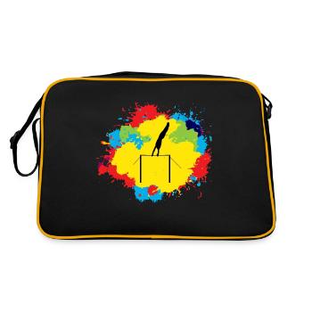 Kunstturnen Horizontale Balken Aquarell - Retro Tasche - Schwarz/Gold - Hinten