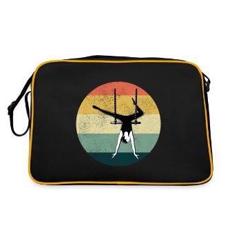 Static Trapeze Artist Circus Gymnastics Vintage - Retro Bag - black/gold - Back