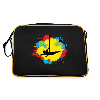 Flying Trapeze Artist Circus Gymnastics Watercolor - Retro Bag - black/gold - Back