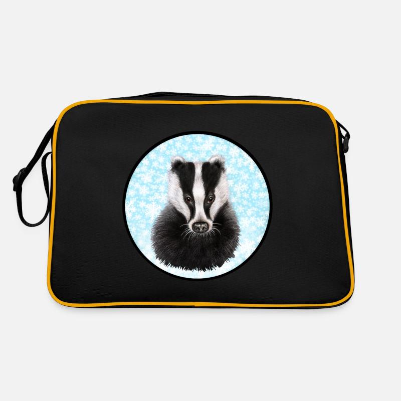 Badger/Dachs im Schnee Retro Tasche
