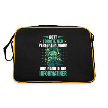 Informatiker Programmierer Informatik Spruch - Retro Tasche - Schwarz/Gold - Hinten