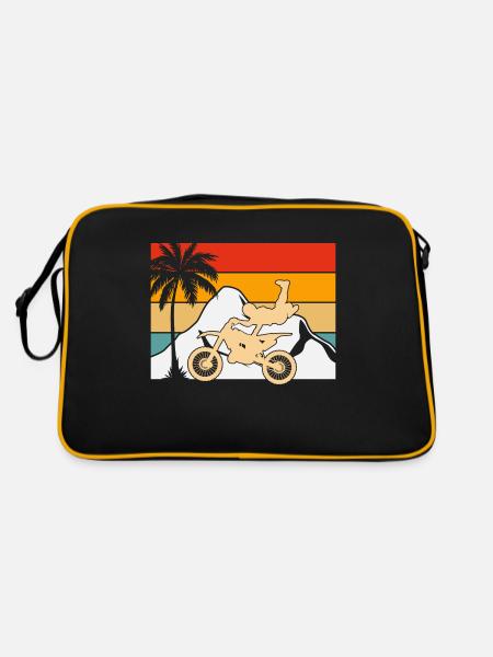 Dirt Bike Rider Retro Sunset - Retro Bag - black/gold - Back