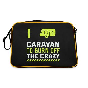 Je suis dans la caravane pour éviter les fous - Sac Retro - noir/or - Dos
