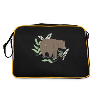 Ours brun dans la forêt - Sac Retro - noir/or - Dos
