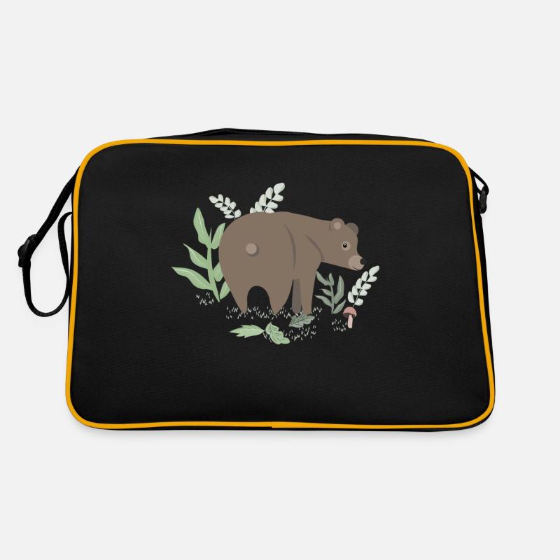 Brown bear in the forest Retro Bag
