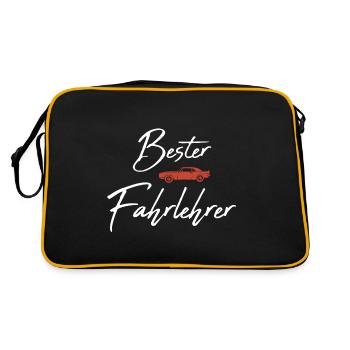 Bester Fahrlehrer - Retro Tasche - Schwarz/Gold - Hinten