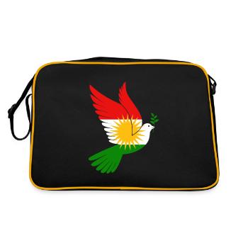 Pigeon Kurdistan Paix - Sac Retro - noir/or - Dos