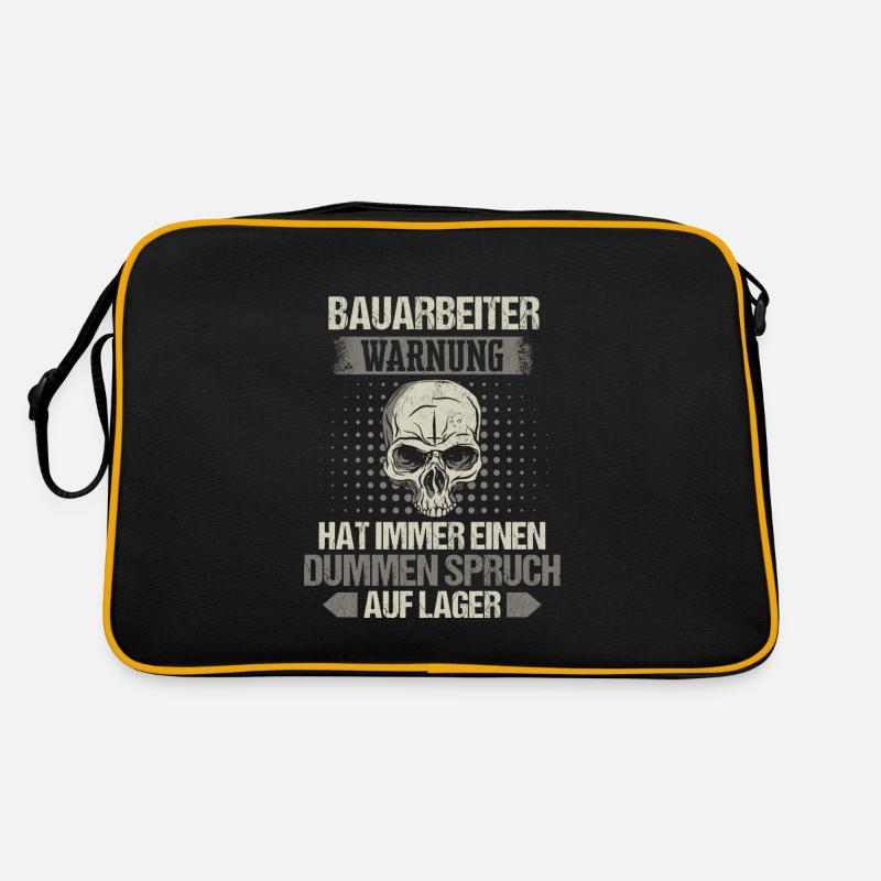 Bauarbeiter Baustelle Baggerfahrer Spruch Retro Tasche