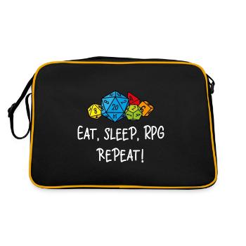 Eat, sleep, RPG, repeat - Retro Bag - black/gold - Back