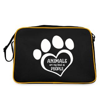 Animals are my kind of people - Retro Bag - black/gold - Back