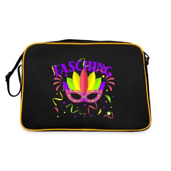 Fasching, Party - Retro Tasche - Schwarz/Gold - Hinten