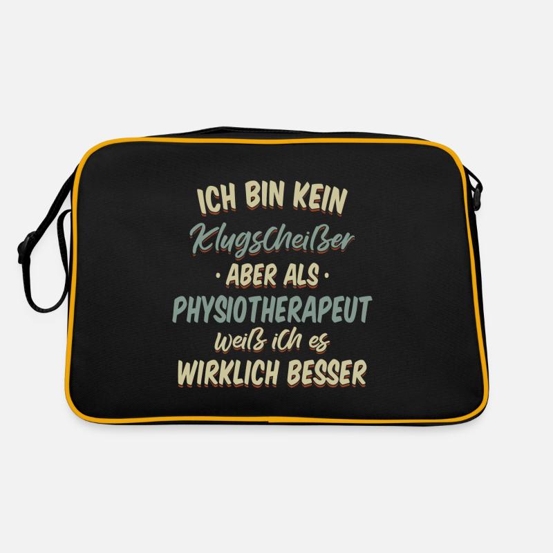 Physiotherapeut Physio Praxis Physiotherapie - Retro Tasche - Schwarz/Gold