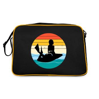 Bodyboard Bodyboarder Water Sport Vintage Rétro - Sac Retro - noir/or - Dos