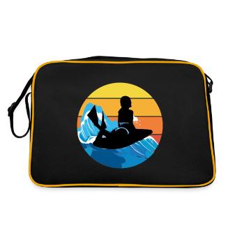 Bodyboard Bodyboarder Water Sport Vintage Rétro - Sac Retro - noir/or - Dos
