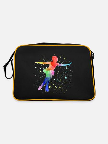 Figure Skating Ice Skater Skate Dance Winter Sport - Retro Bag - black/gold - Back