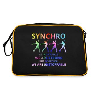 Synchro Synchronized Figure Skating Ice Skater - Retro Bag - black/gold - Back