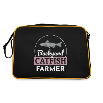 Backyard Catfish Farmer Fish Farming Farm Funny - Retro Bag - black/gold - Back