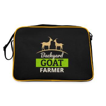 Backyard Goat Farmer Animal Farming Farm Funny - Retro Bag - black/gold - Back