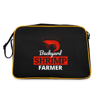 Backyard Shrimp Farmer Fish Farming Farm Funny - Retro Bag - black/gold - Back