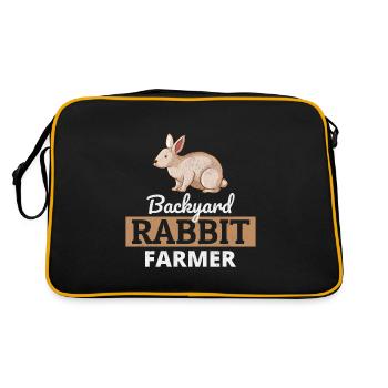 Backyard Rabbit Farmer Animal Farming Farm Funny - Retro Bag - black/gold - Back