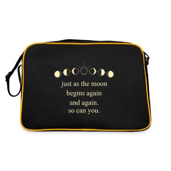 Moon Inspiring Saying Universe Motivation - Retro Bag - black/gold - Back