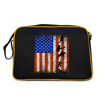 4th of July American Flag Modern Pentathlon - Retro Bag - black/gold - Back