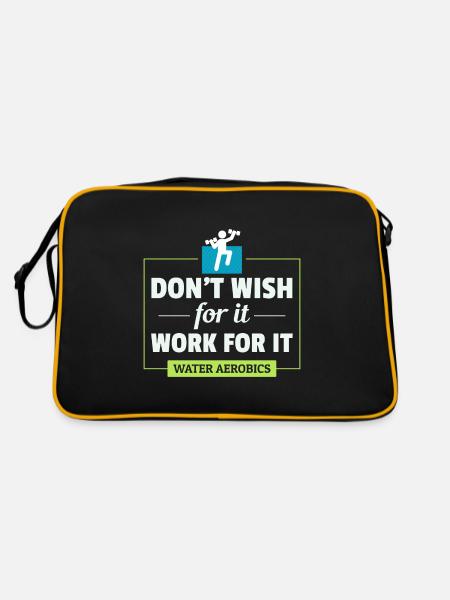 Wassergymnastik Aquatische Fitness Aqua Exercise - Retro Tasche - Schwarz/Gold - Hinten