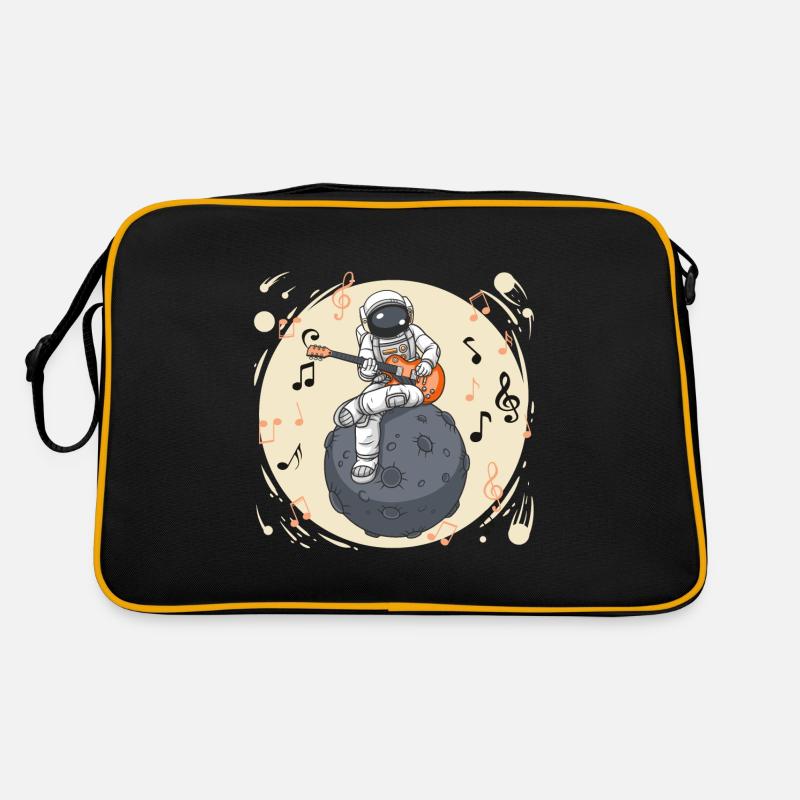 Astronaut mit Gitarre Musiker Geschenkidee Retro Tasche