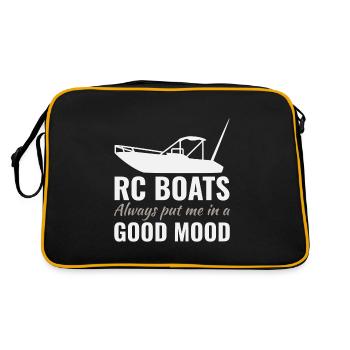 Rc Boat Racing Motorboot Schnellboot Offshore Rennen - Retro Tasche - Schwarz/Gold - Hinten