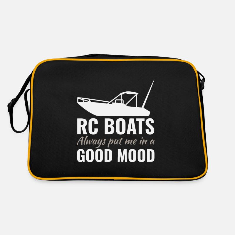Rc Boat Racing Motorboot Schnellboot Offshore Rennen - Retro Tasche - Schwarz/Gold