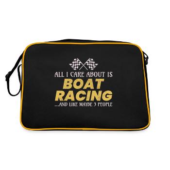 Boat Racing Motorboot Schnellboot Offshore Rennen - Retro Tasche - Schwarz/Gold - Hinten