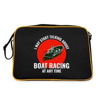 Boat Racing Motorboot Schnellboot Offshore Rennen - Retro Tasche - Schwarz/Gold - Hinten