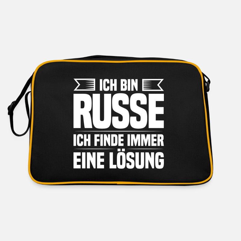 Ich bin Russe ich finde immer eine Lösung Retro Tasche