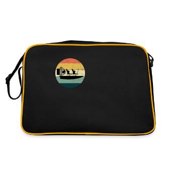 Vintage Rétro Airboat Fanboat Airboating Planeboat - Sac Retro - noir/or - Dos