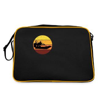 Vintage Rétro Airboat Fanboat Airboating Planeboat - Sac Retro - noir/or - Dos