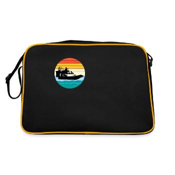 Vintage Rétro Airboat Fanboat Airboating Planeboat - Sac Retro - noir/or - Dos