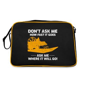 Airboat Fanboat Airboating Planeboat Swamp Boot - Retro Tasche - Schwarz/Gold - Hinten