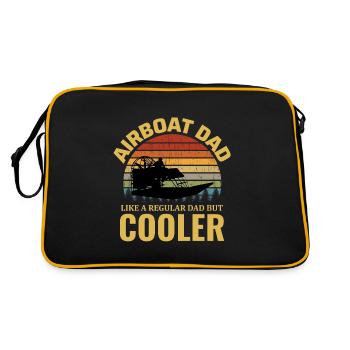 Airboat Fanboat Airboating Papa Vatertag - Retro Tasche - Schwarz/Gold - Hinten