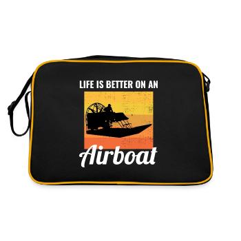 Airboat Fanboat Airboating Planeboat Bateau de marais - Sac Retro - noir/or - Dos