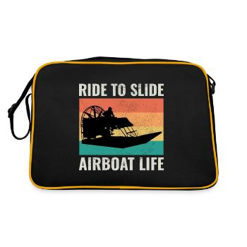 Airboat Fanboat Airboating Vintage Rétro - Sac Retro - noir/or - Dos