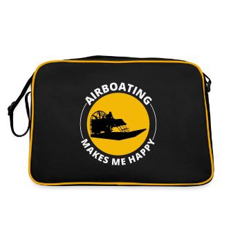 Airboat Fanboat Airboating Planeboat Bateau de marais - Sac Retro - noir/or - Dos