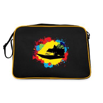 Airboat Fanboat Airboating Planeboat Bateau de marais - Sac Retro - noir/or - Dos