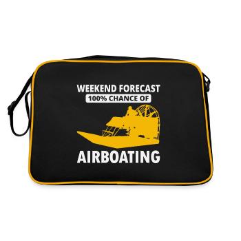 Airboat Fanboat Airboating Planeboat Swamp Boot - Retro Tasche - Schwarz/Gold - Hinten
