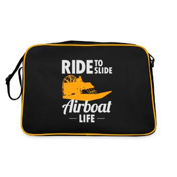 Airboat Fanboat Airboating Swamp boat Race Ride - Sac Retro - noir/or - Dos