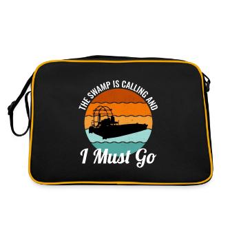Airboat Fanboat Airboating Planeboat Bateau de marais - Sac Retro - noir/or - Dos