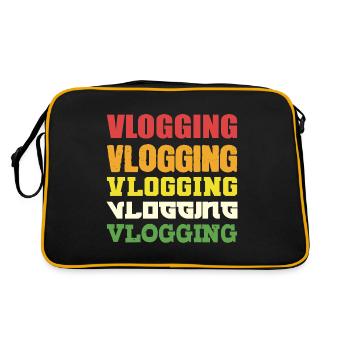 VLogging Vlogging Vlogging. Food Vlogger Gift - Retro Bag - black/gold - Back